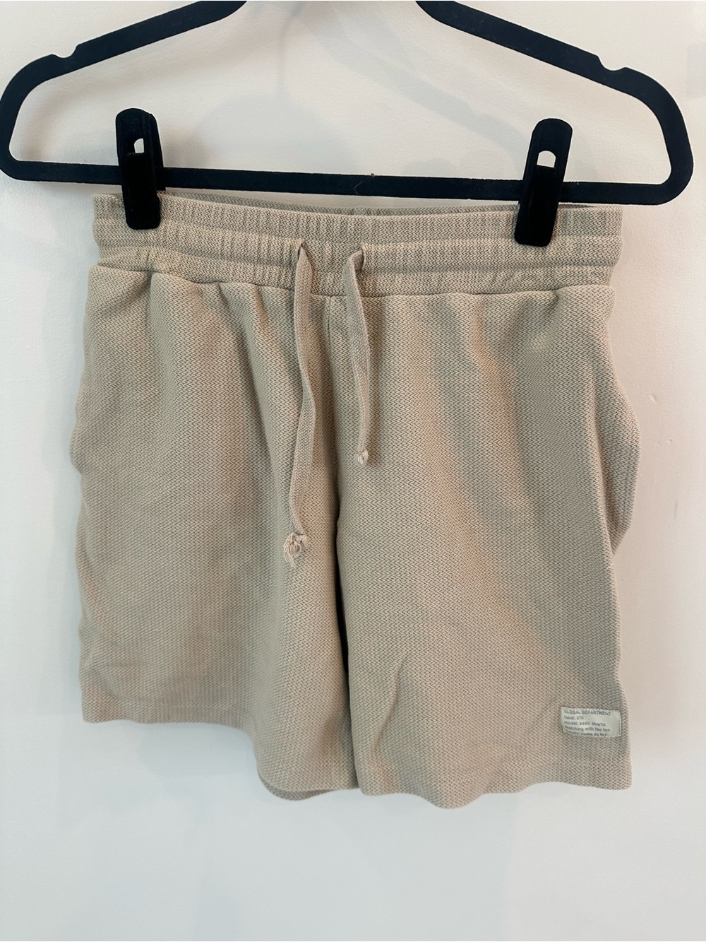 Zara Men's Knit Drawcord Shorts in Beige size Small
